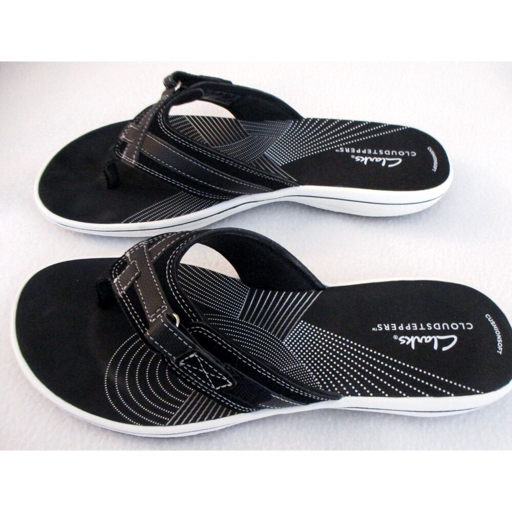 Clarks Cloudsteppers Slip On Sandels Shoes Size 10 Black NWOT